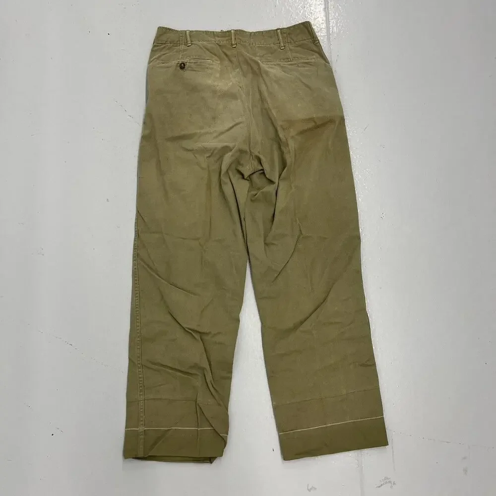 Vintage 60s Boy Scouts Green Mule Flap Canvas Pants 30x26
